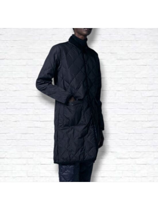 taion Jackets & Blazers - TAION City Chore Coat Black Quilted Piping Collar Long Down Coat Size S BNWT